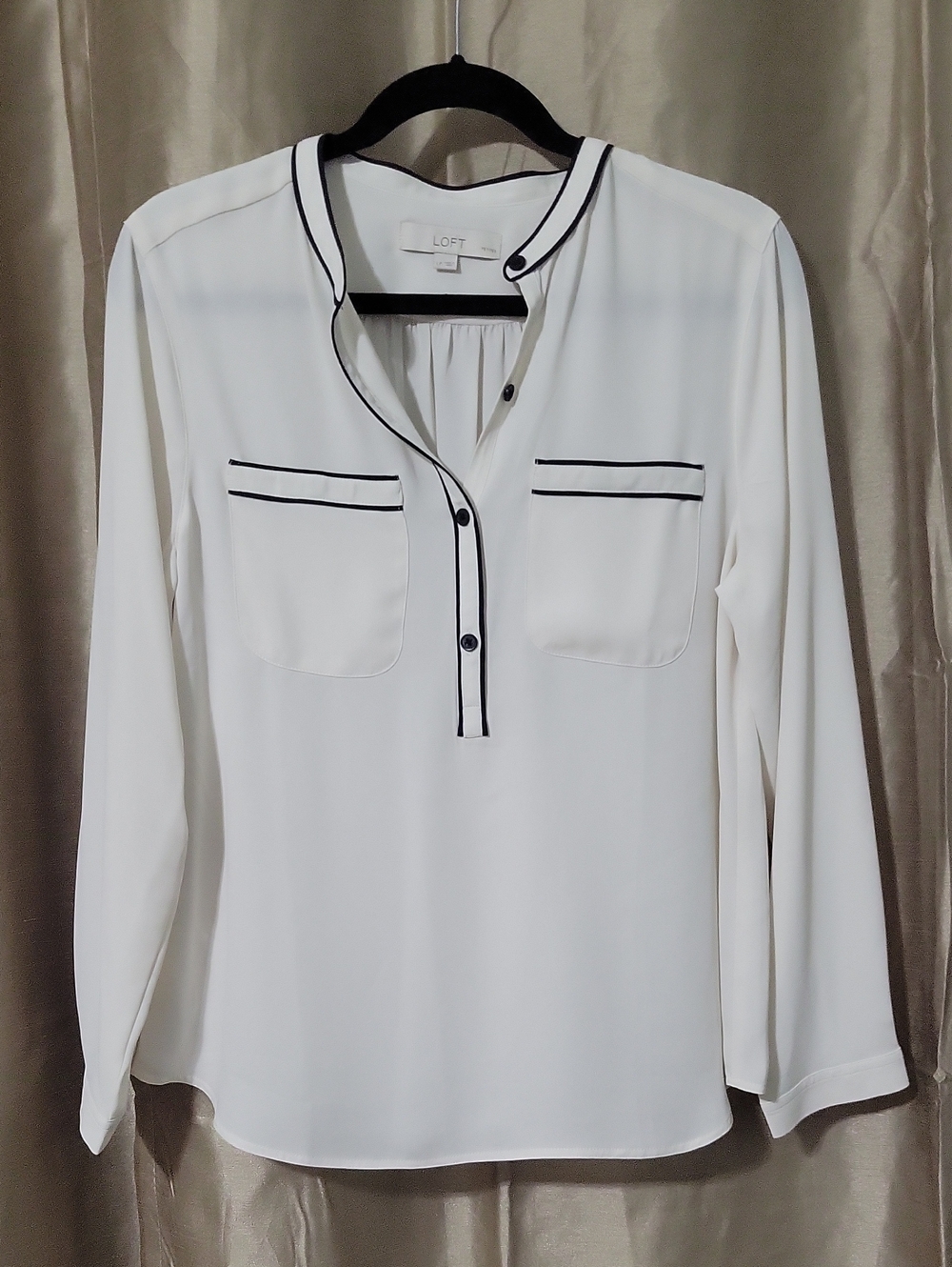 LOFT Sheer Long-Sleeve Blouse
